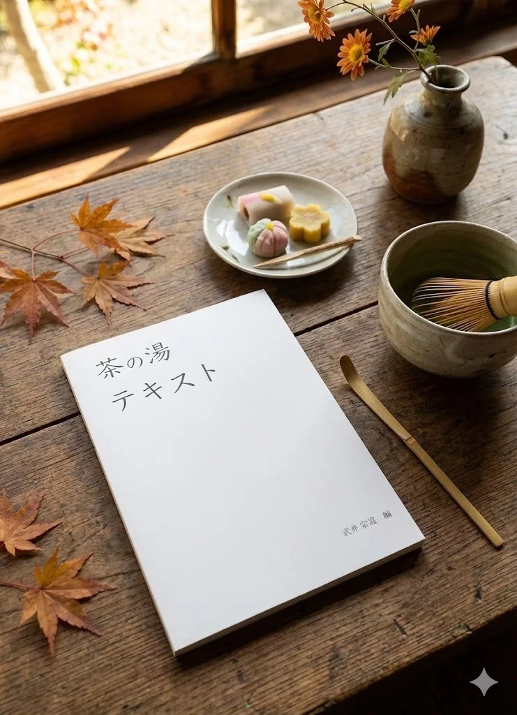 本物の茶席 ── 茶碗と主菓子、そして『茶の湯テキスト』
